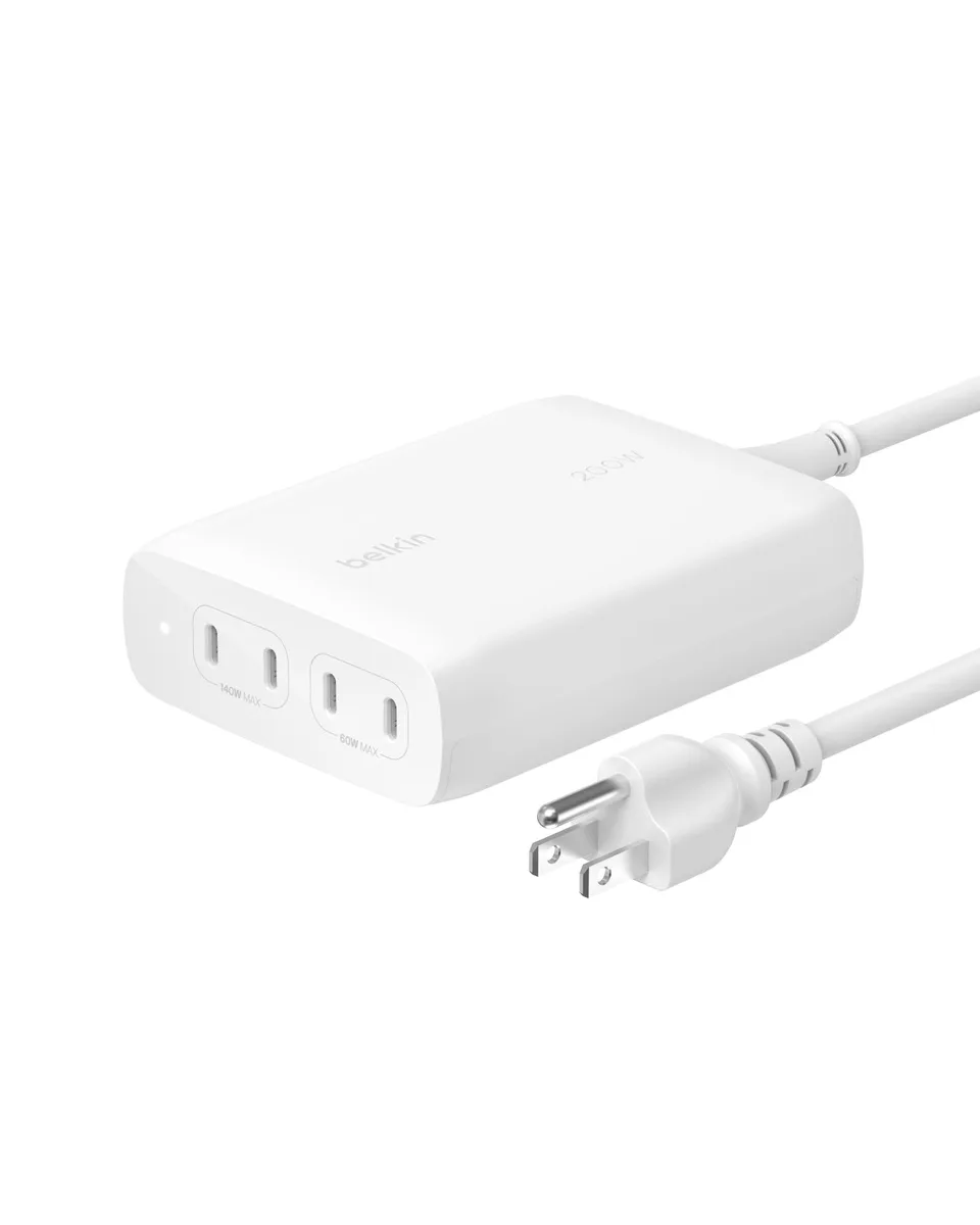 Belkin Belkin WCH015DQWH 200W 4-Port USB-C GaN Charger — product photo