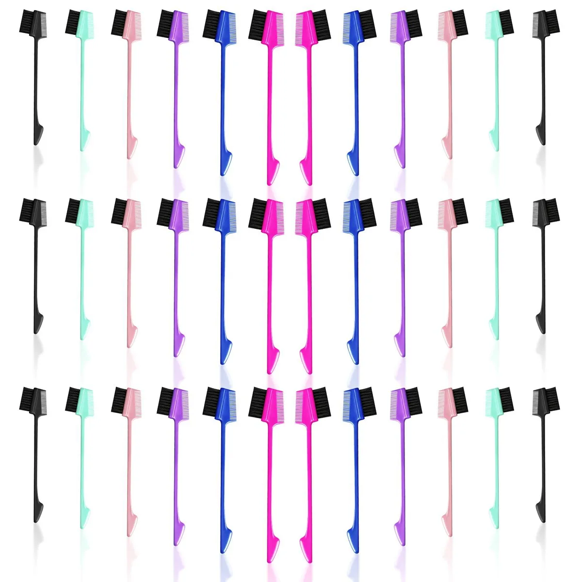 Bulk box of thirty-six 3-in-1 edge brushes in six colours