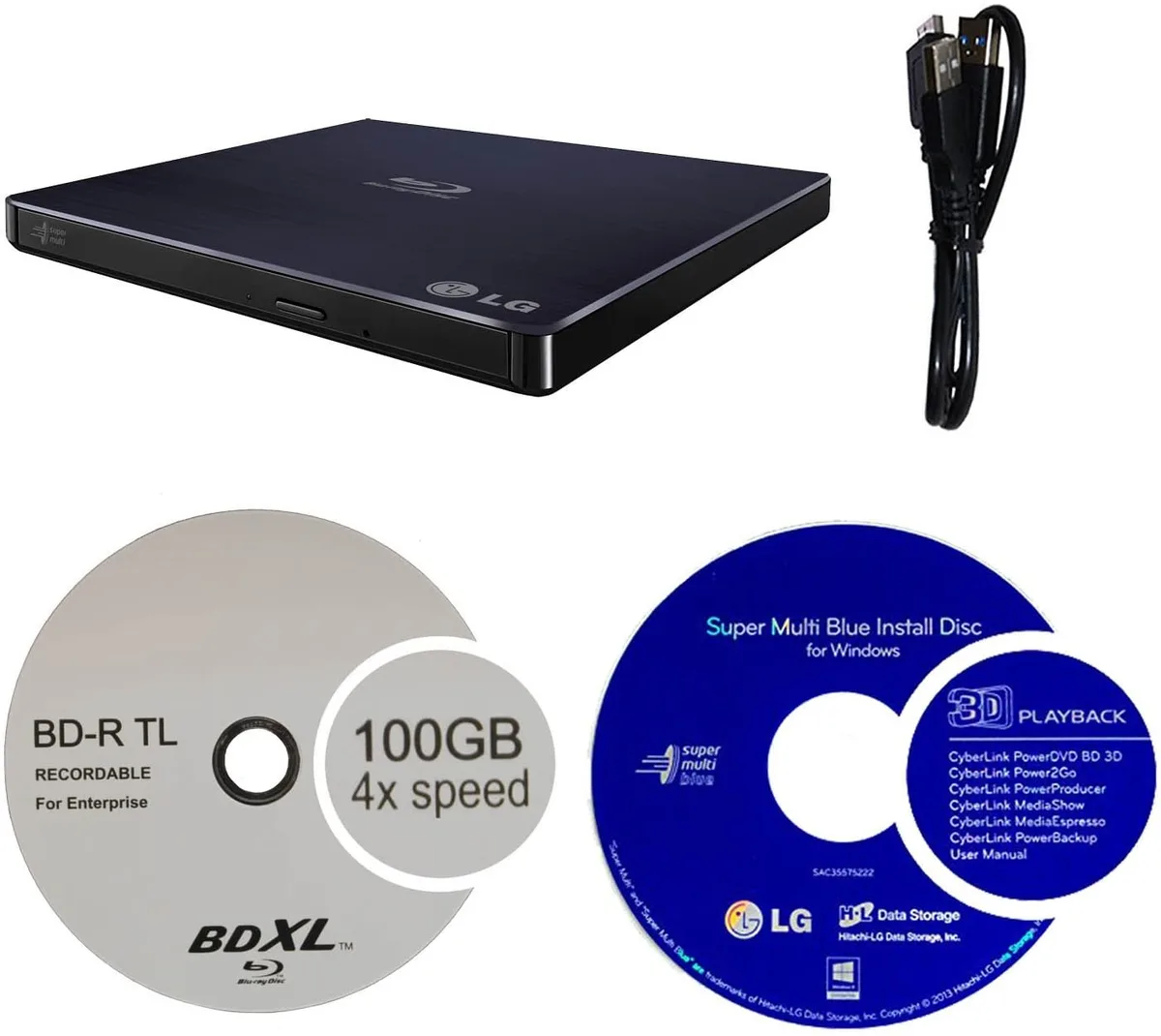 LG Electronics LG Electronics WP50NB40 blu-ray burner bundle with 100GB BDXL disc — product photo