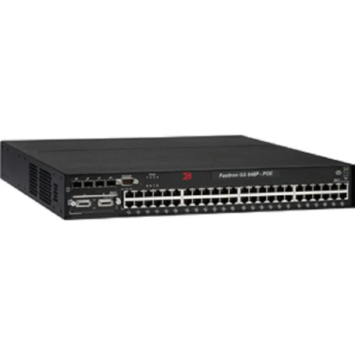 Brocade Brocade FGS648P-POE-STKProduct 48-port Gigabit Layer 3 PoE network switch — product photo