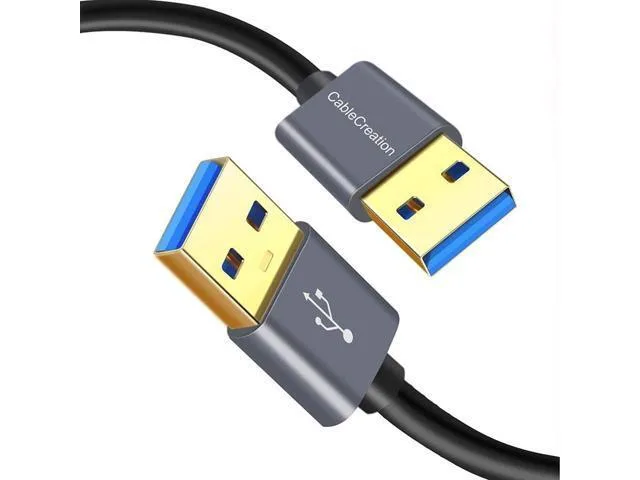Manw Manw USB 3.0 Type A Male to Male Cable 1.6ft Space Gray Aluminum Case — product photo