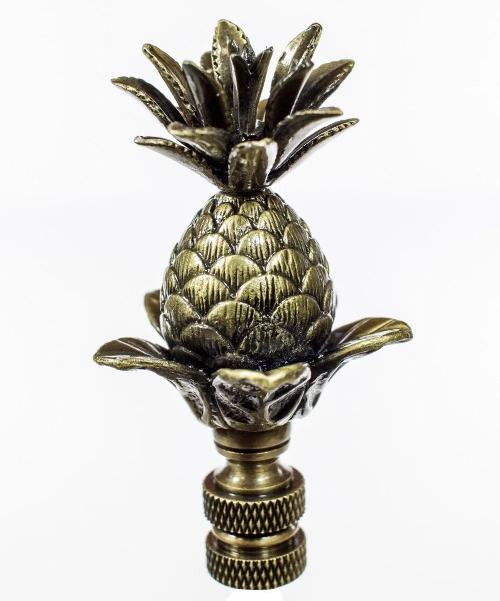 Home Concept Home Concept Blooming Pineapple Lamp Finial Antique Brass 3"h — product photo