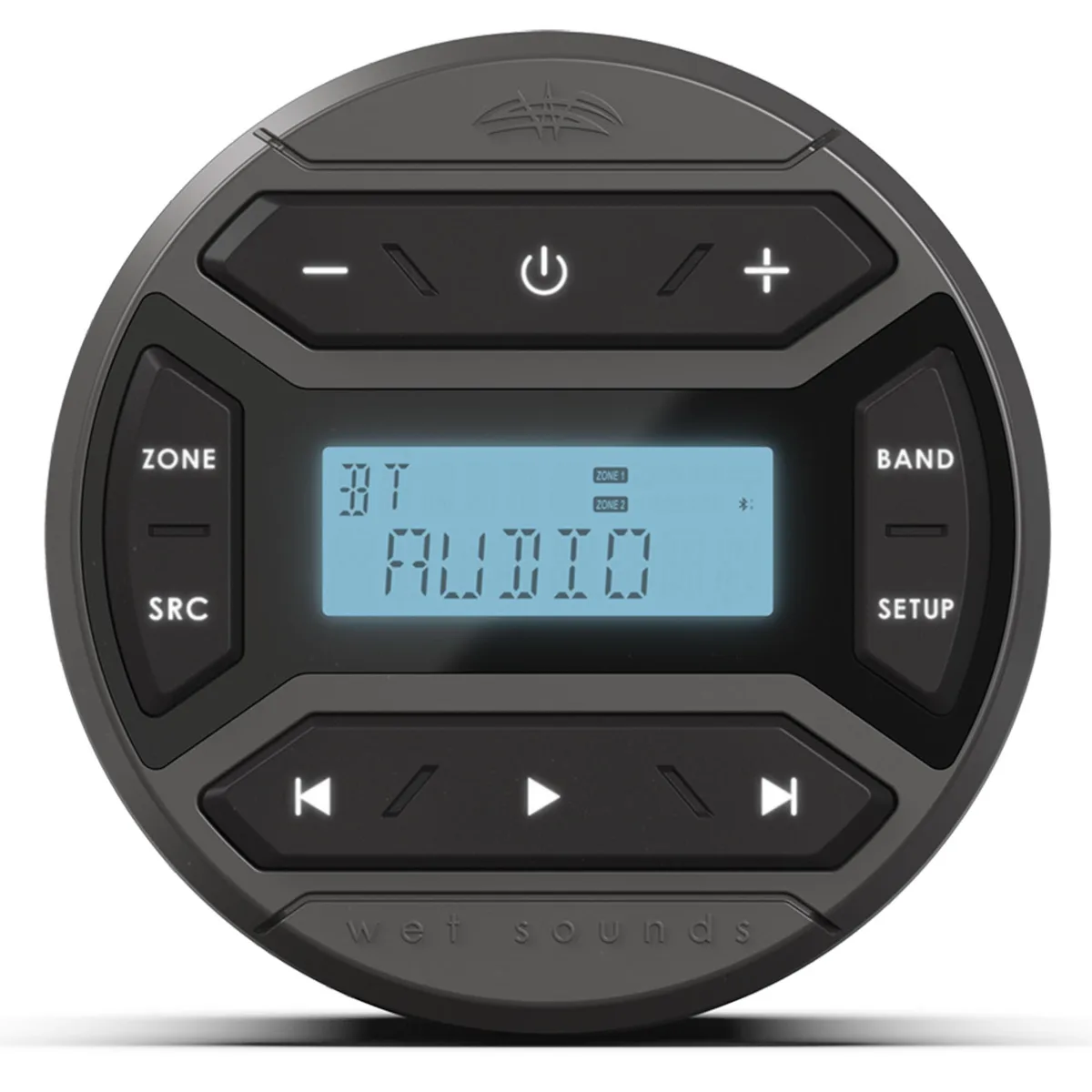 Wet Sounds Wet Sounds WS-MC-RND Round Media Center Receiver 25W x 4 2.75" LCD AM/FM BT AUX USB — product photo