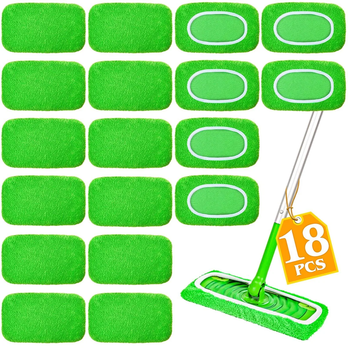  3M Reusable Mop Pads 18-Pack Coral Fleece White — product photo