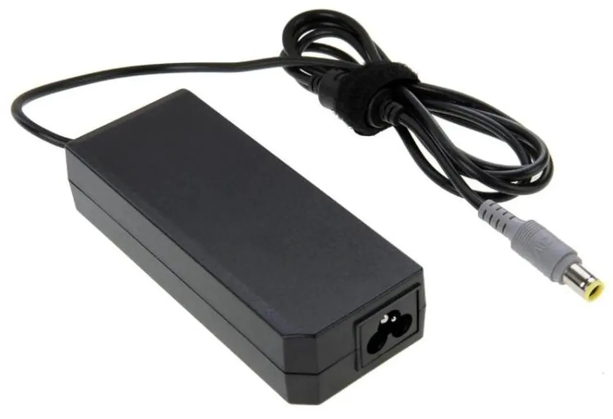 Black rectangular AC adapter with 7.9mm by 5.5mm barrel tip