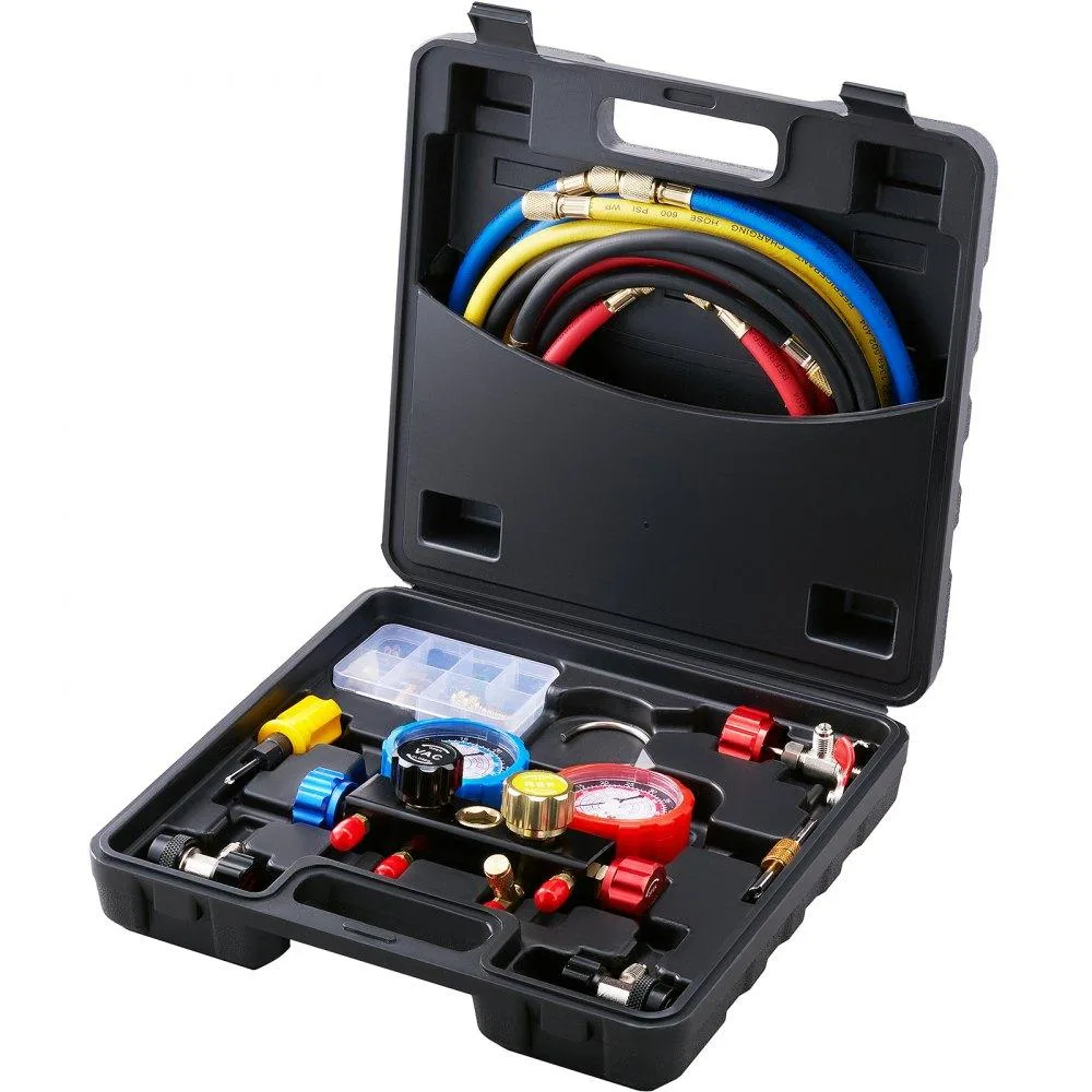 VEVOR VEVOR 4-Way AC Manifold Gauge Set R134A R22 R12 R410A 5ft Hoses — product photo