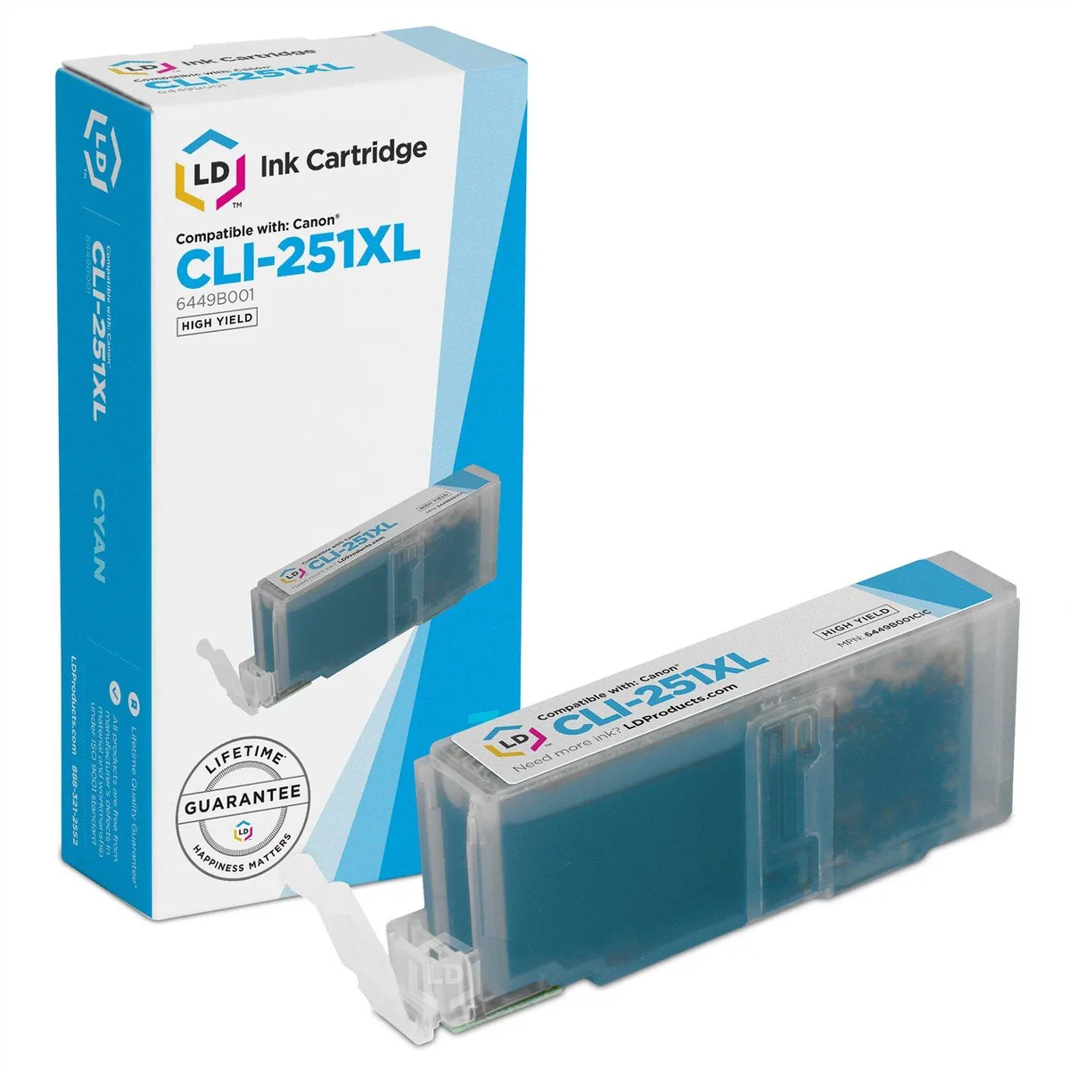 LD Products LD Products CLI-251XL High Yield Cyan Ink Cartridge (660 pages) — product photo
