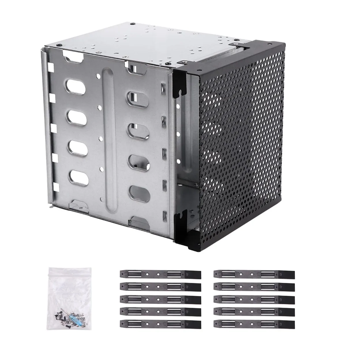 Saycker 5.25" to 5x3.5" SAS Hard Drive Cage Silver — product photo