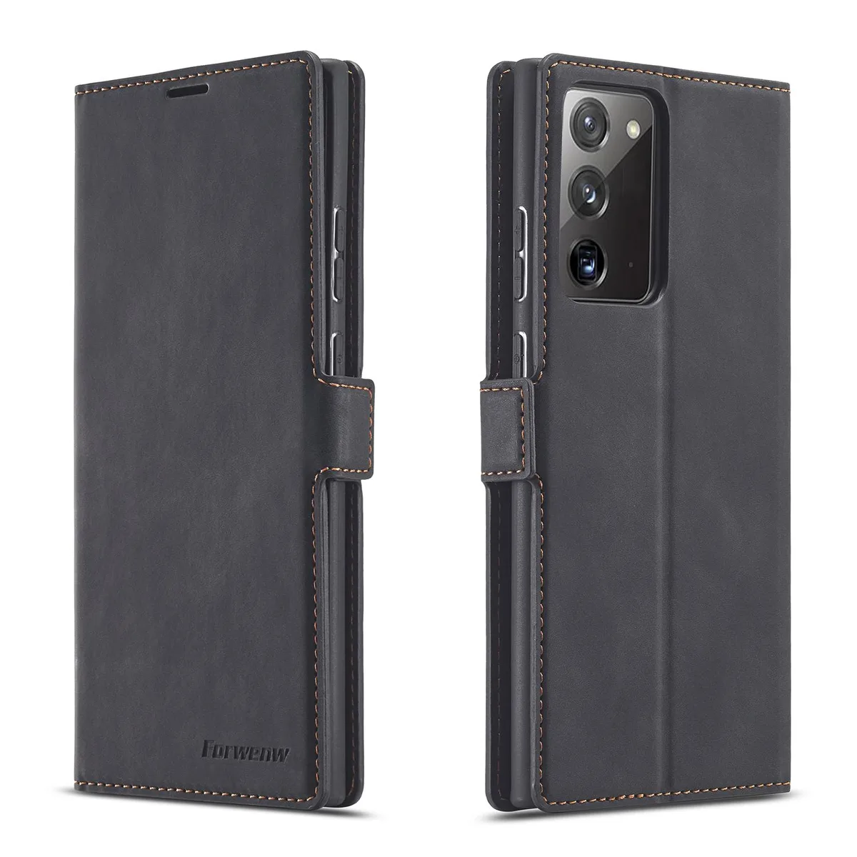 BONAEVER BONAEVER Samsung Galaxy Note 20 PU Leather Wallet Case Black — product photo
