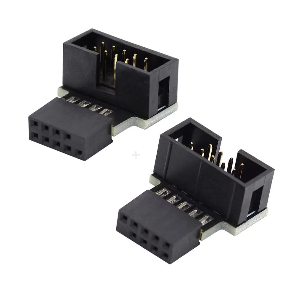 Fervit Fervit USB 2.0 10Pin 9Pin 90 Degree Male to Female Adapter — product photo