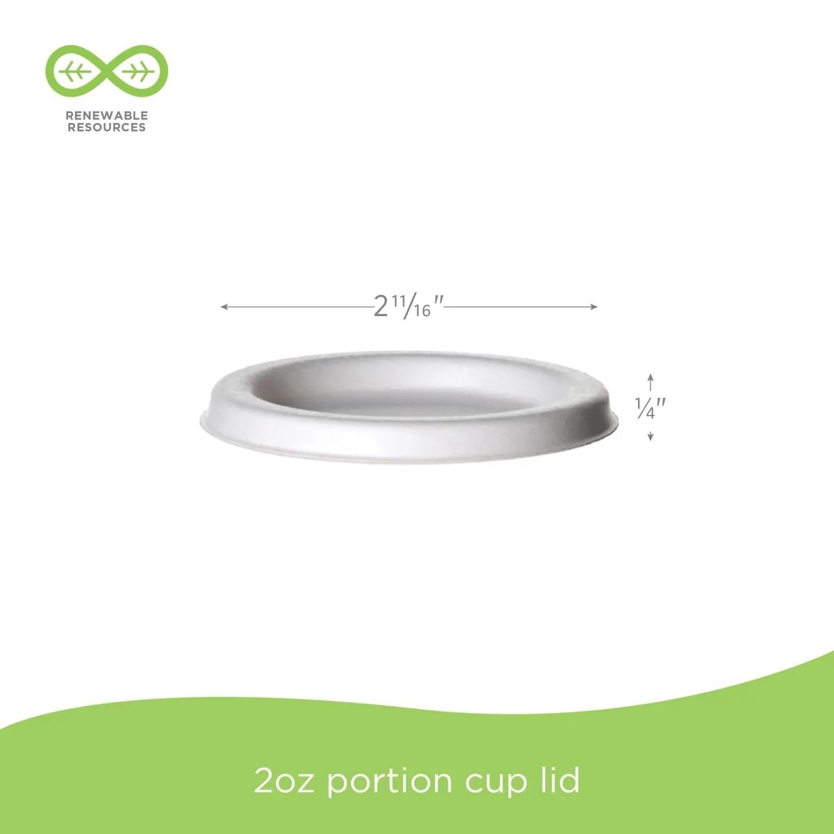 Eco-Products Eco-Products EP-SPCLID2NFA Sugarcane Portion Cup Lid White 2500/Carton — product photo