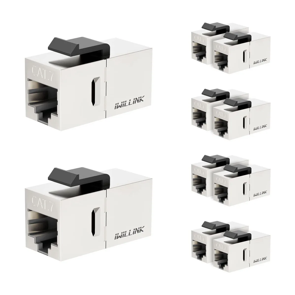  Zebra YUNXI-UK-C6C7-S-FT Cat7 Shielded Coupler 10-Pack — product photo