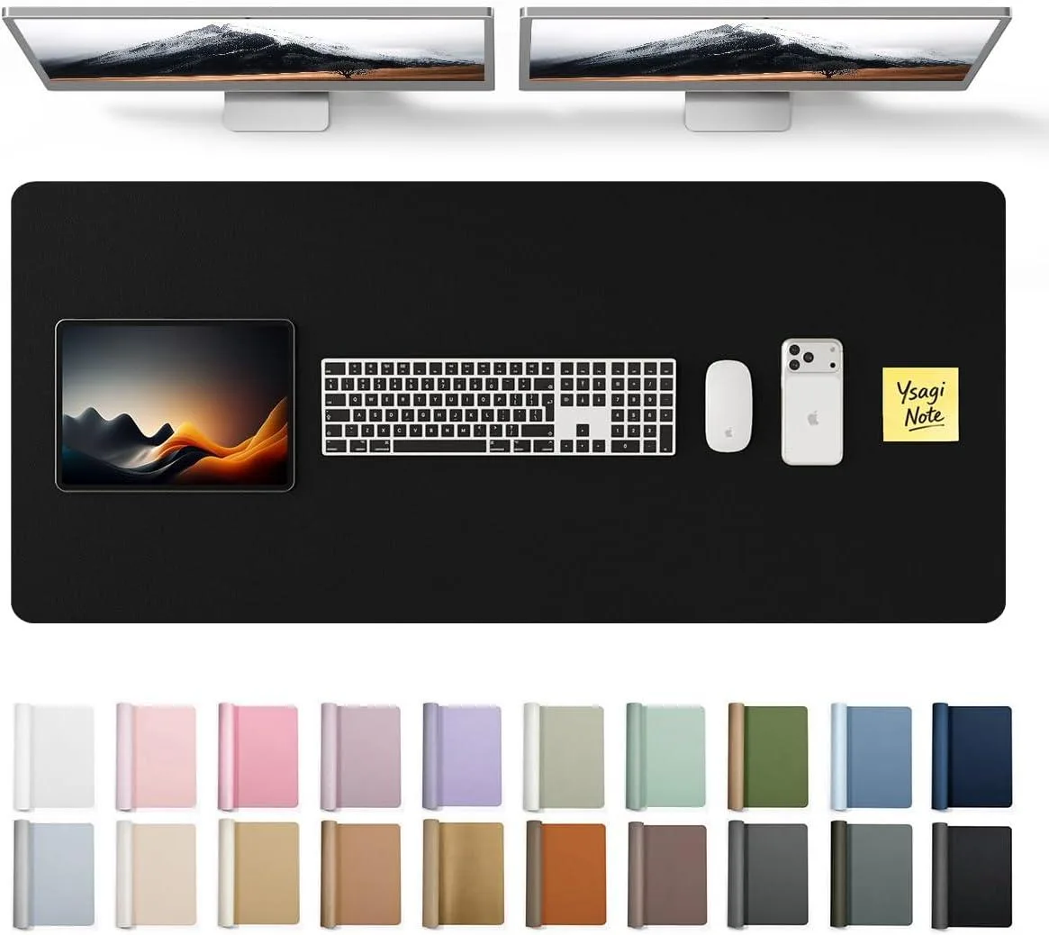 BAOFENG BAOFENG Leather Desk Protector Mouse Pad Black 47 x 17 — product photo