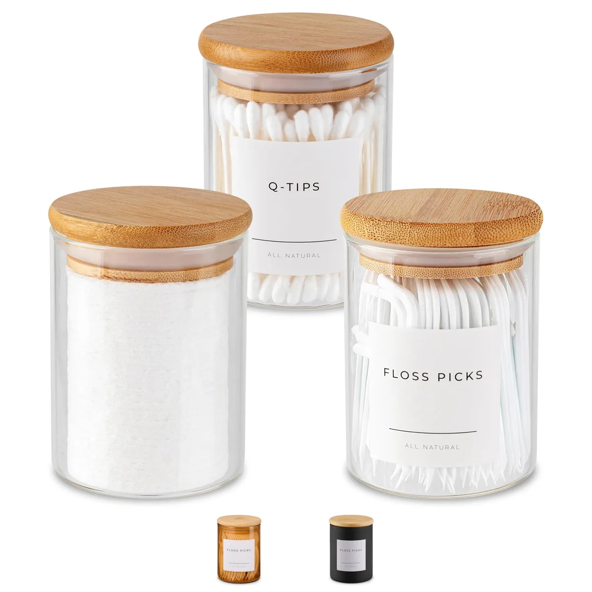 Vase and Vessel Mini Apothecary Jars 10 oz Set of 3 Clear — product photo