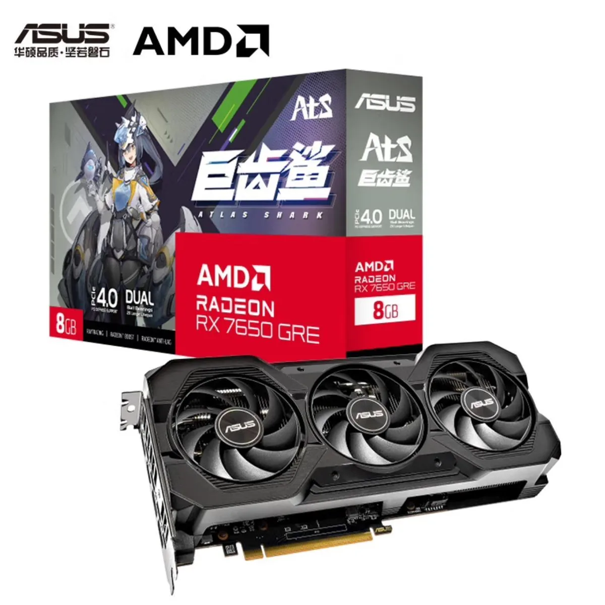 ASUS ASUS ATS-RX7650GRE-O8G Radeon RX 7650 GRE graphics card — product photo