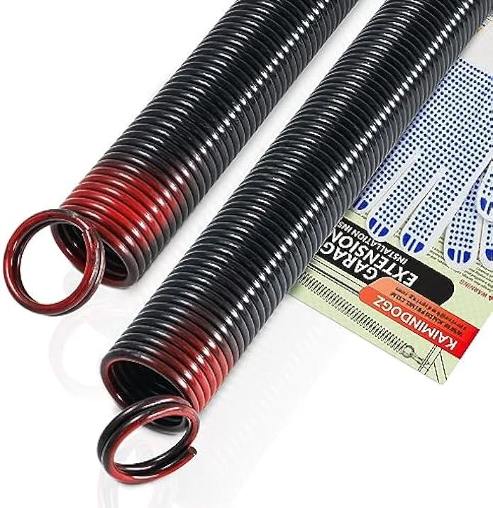 usbroway usbroway 150lb Garage Door Extension Springs Pair 25in Double Loop Black 16000 Cycles — product photo