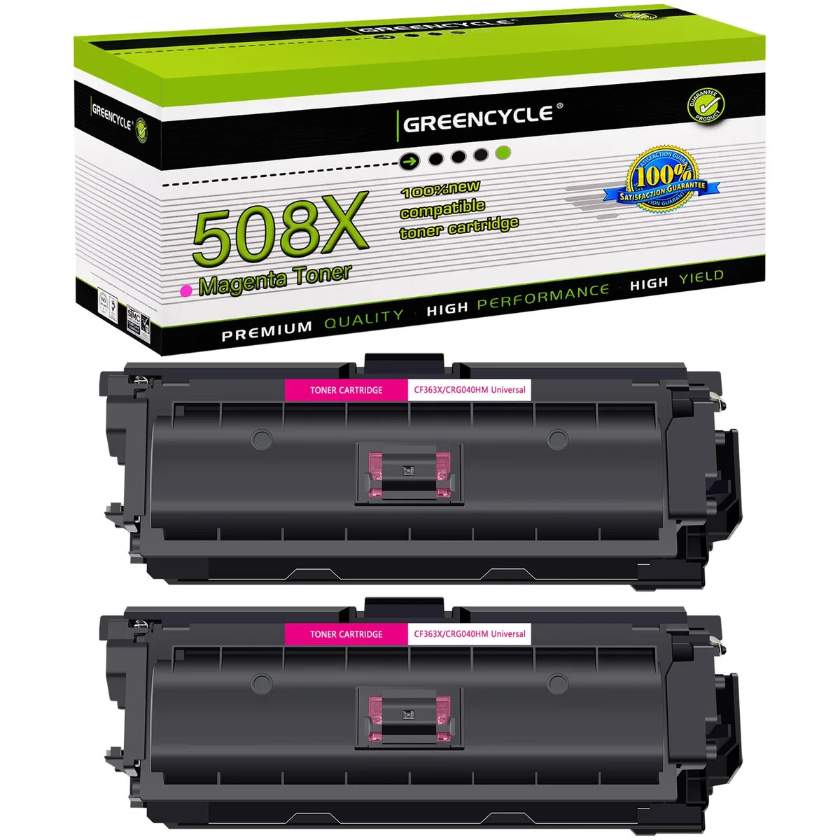 GREENCYCLE GREENCYCLE 508X CF363X Magenta Toner Cartridge 2 Pack — product photo
