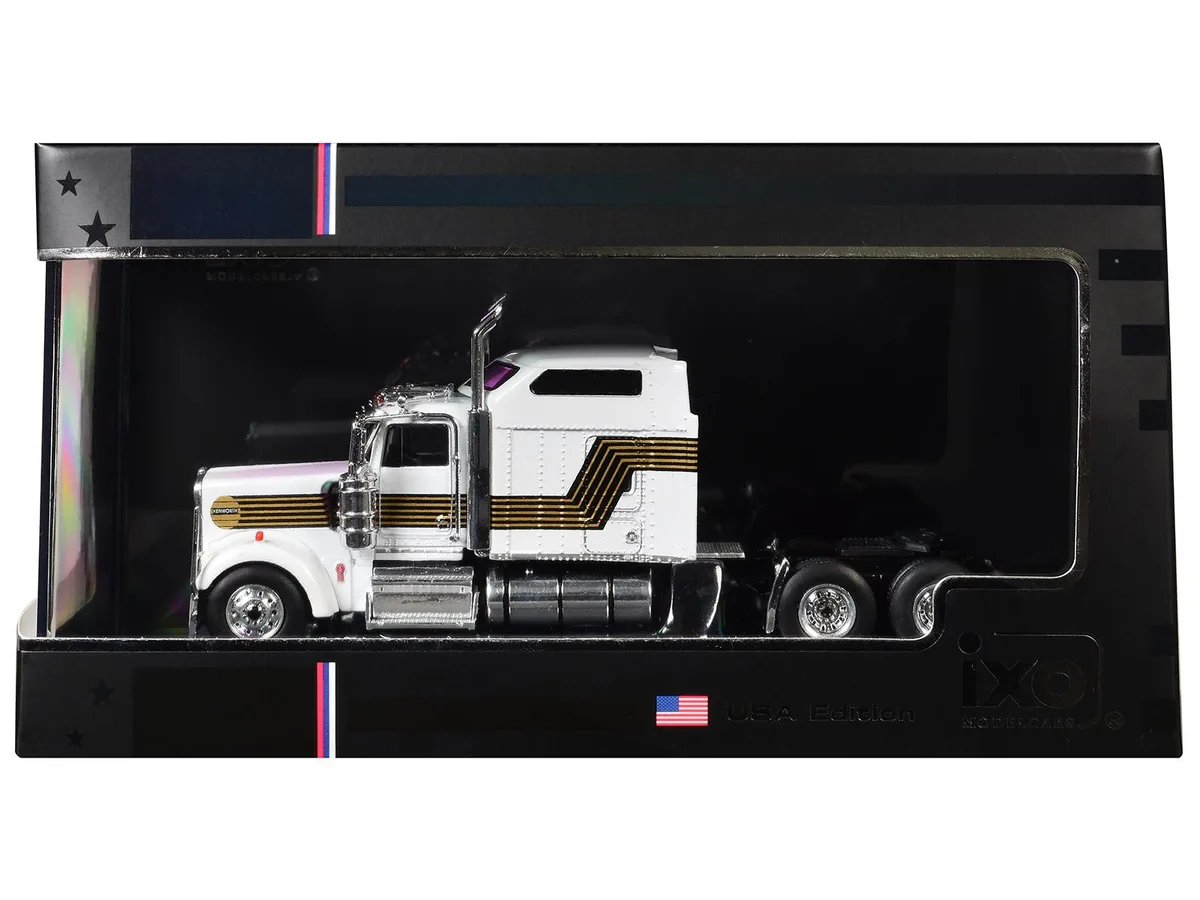 Ixo Models Ixo Models 1995 Kenworth W900 1/64 White Black Gold Stripes hobby collectible — product photo