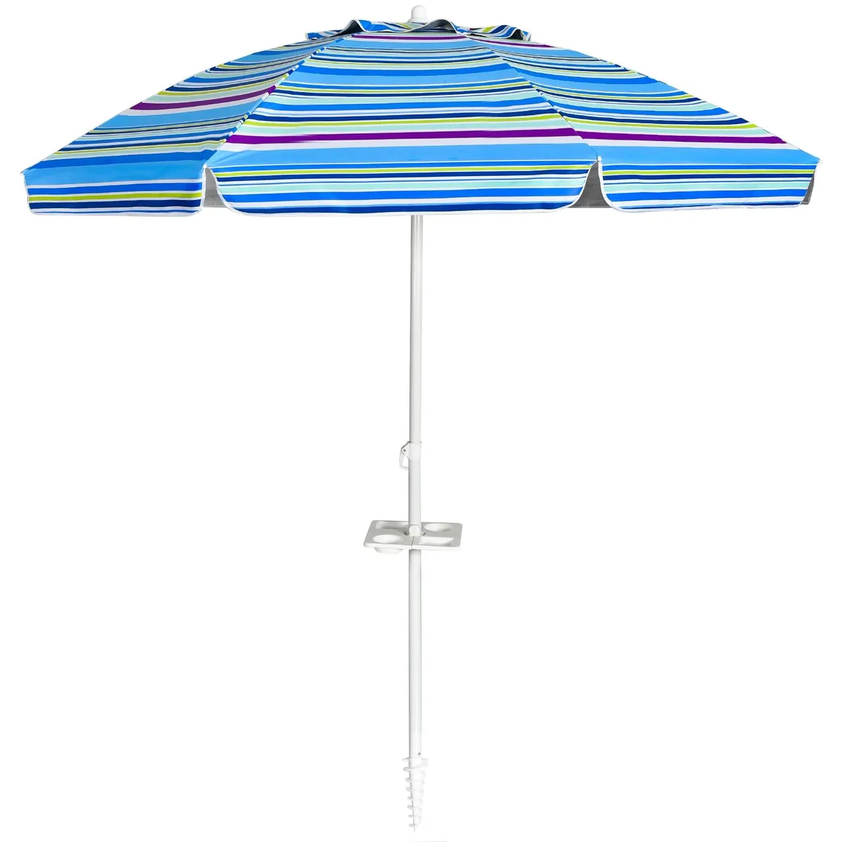 SlickBlue SlickBlue 7.2 ft Portable Beach Umbrella with Sand Anchor and Tilt Blue — product photo