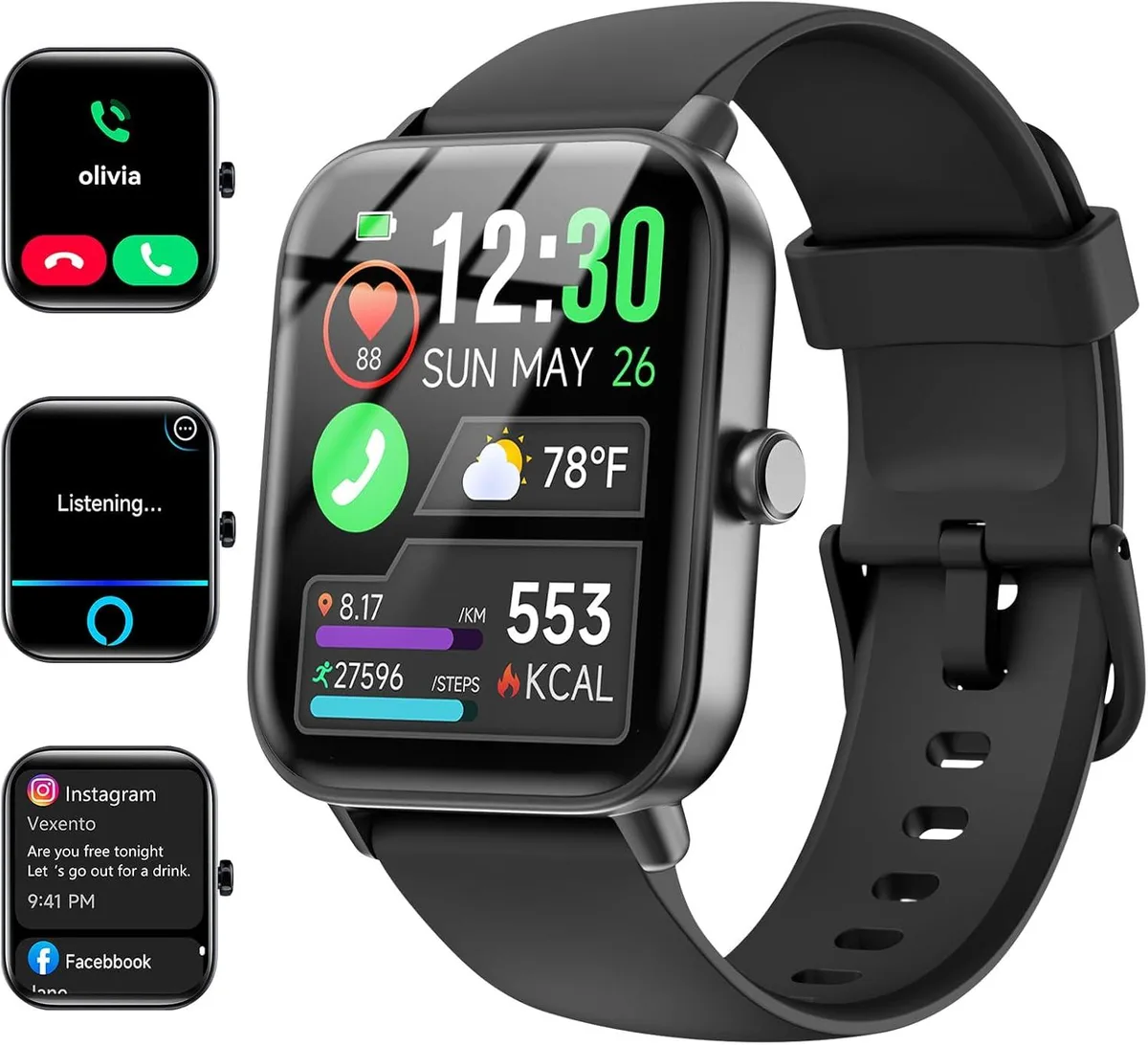 Hitoor Hitoor IDW19 Smartwatch 1.8" Bluetooth 5.3 Black — product photo