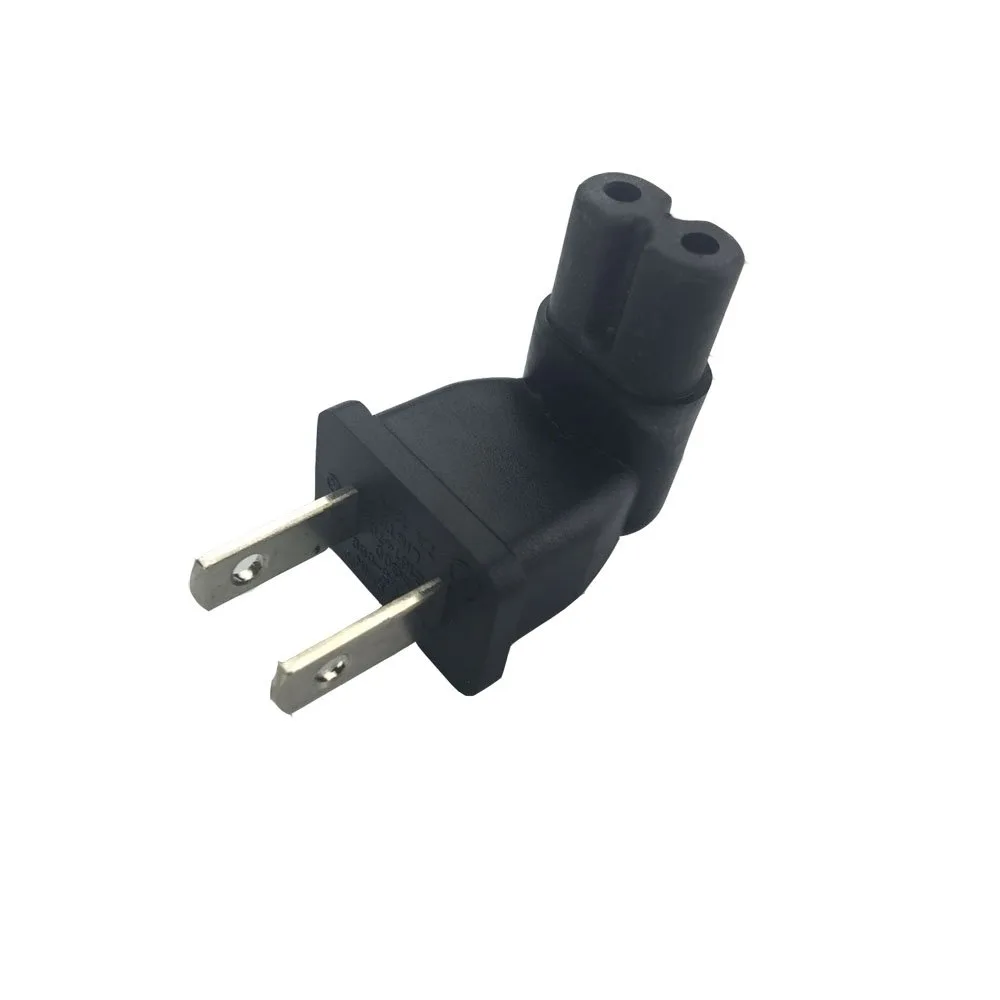 TeKit TeKit US 2-Prong Right Angle IEC C7 to NEMA 1-15P Adapter 2-Pack — product photo