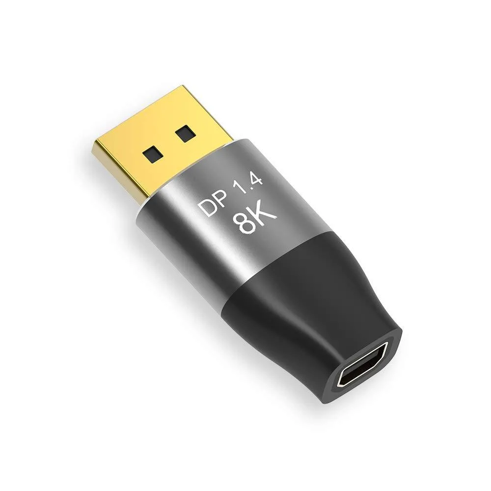 Corn Electronics Corn Electronics Mini DP Female to DisplayPort Male 8K 5cm Cable 8K@60Hz 4K@144Hz DP 1.4 Bi-Directional — product photo