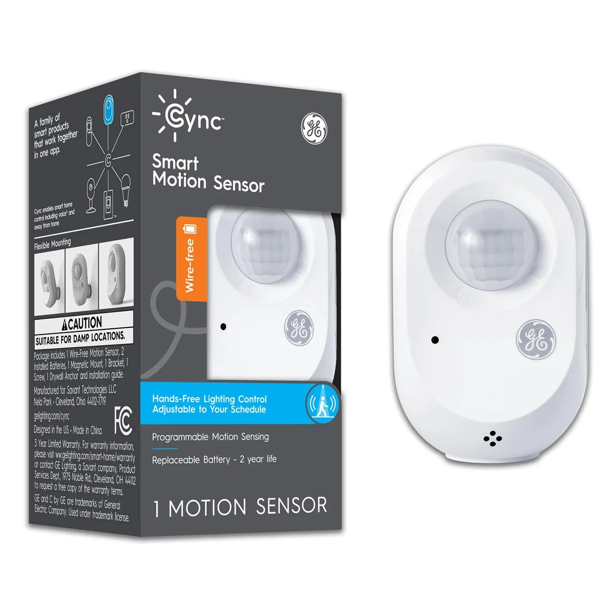 CWLMSONNWW1/ST1P Wireless Motion Sensor Bluetooth 20ft 105° 8.23x3.11x4.92in — product photo