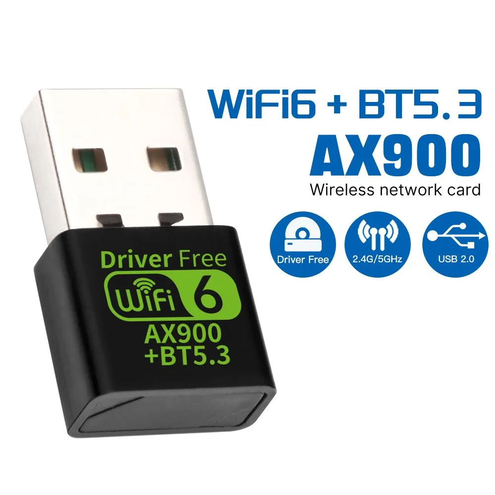 DERAPID DERAPID AX900 USB Wi-Fi 6 Adapter Bluetooth 5.3 Dual-Band 2.4/5GHz 900Mbps — product photo