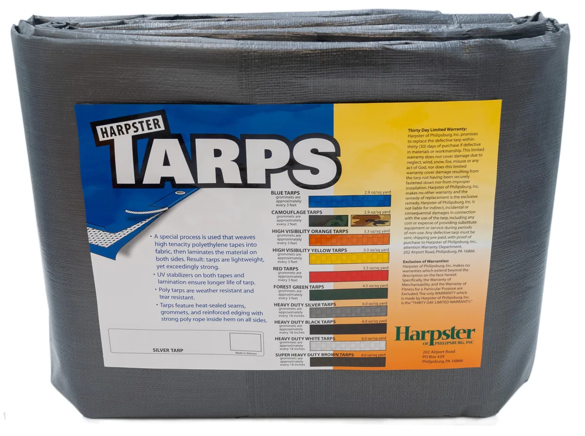 Tarps Direct Tarps Direct 6' x 10' Silver 6 oz Poly Tarp 12 Mil — product photo
