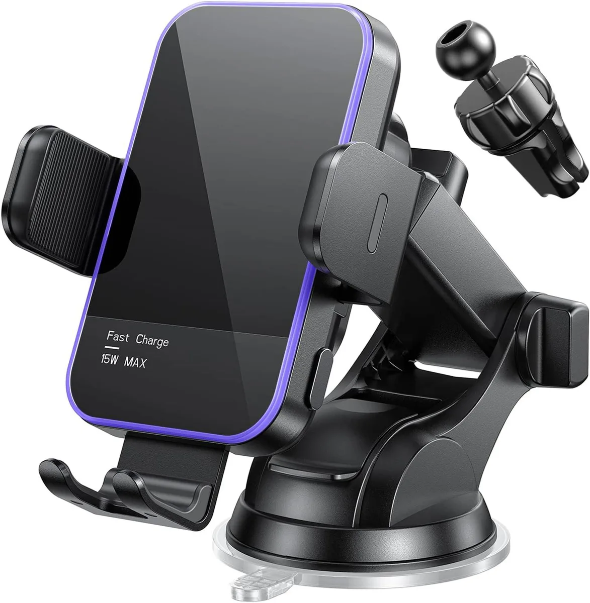 Hamzan Hamzan Wireless Car Charger 15W Auto-Clamp RGB 7 Colour — product photo