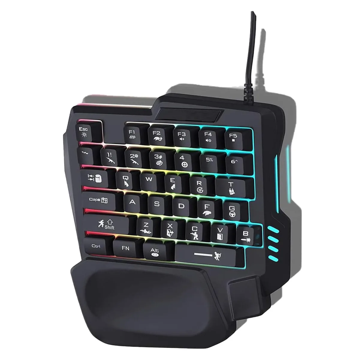 DOCTOR METAL DOCTOR METAL One-Handed Gaming Keyboard 35 Keys 3 Color Backlight Wide Palm Rest — product photo