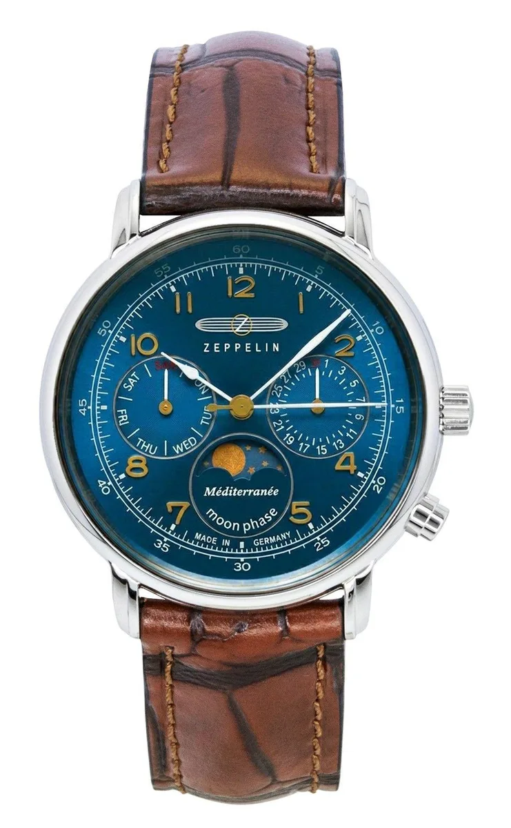 Graf Zeppelin Graf Zeppelin 100 Jahre Mediterranee Moonphase Blue Dial Quartz 96373 Men's Watch — product photo
