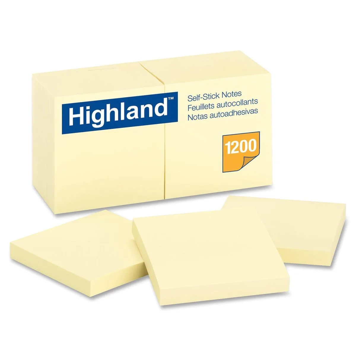 3M 3M 6549-YW Highland Sticky Notes Yellow 12 Pack 100 Sheets — product photo