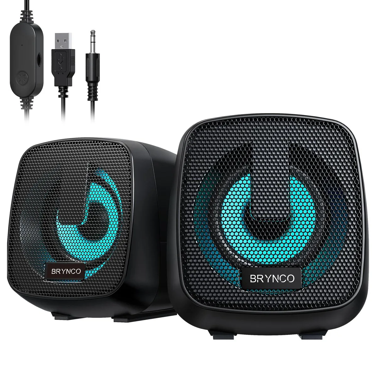 BRYNCO 2.0 Multimedia Speakers 6 W 3.5 mm AUX USB RGB T109 — product photo