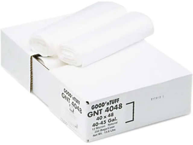 Webster Webster GNT4048 High Density Waste Can Liners 40-45 gal 10 mic 40 x 46 Natural 250 Carton cleaning — fotografie produktu