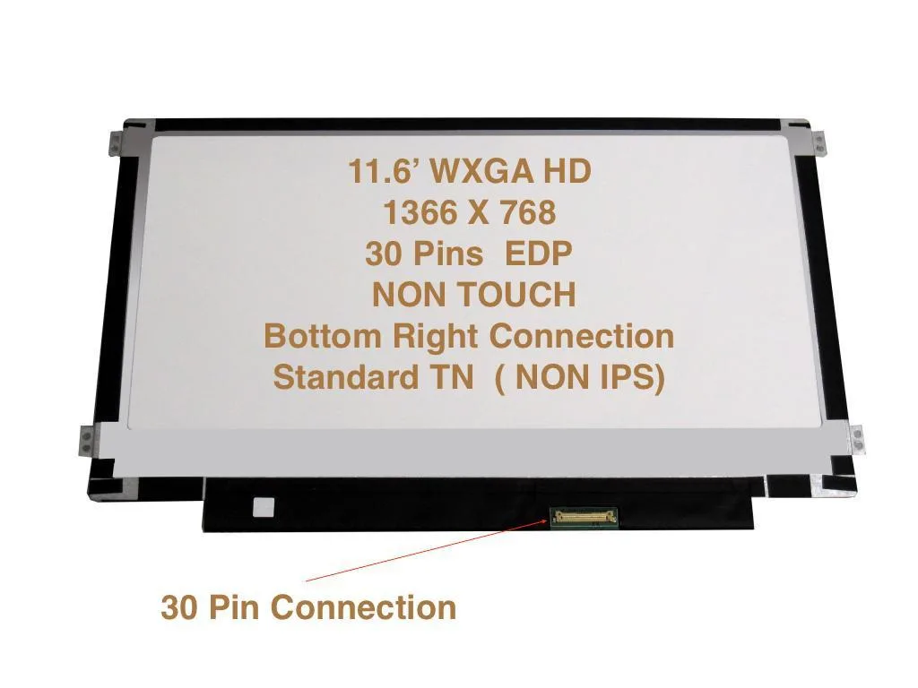Fullcom Tech Fullcom Tech 11.6" WXGA HD LED LCD Screen 30PIN MATTE C720P-2600/2625/2666 — product photo
