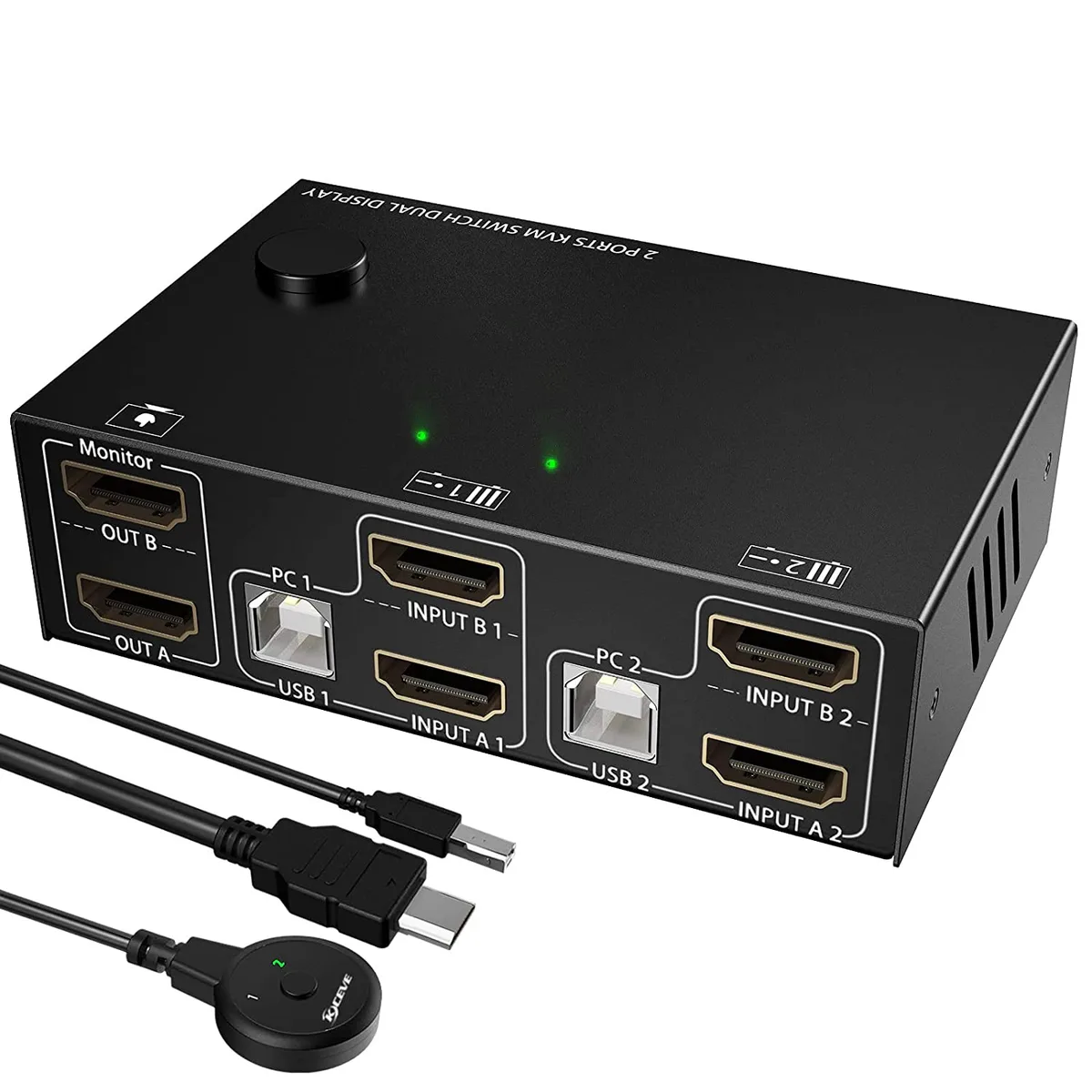 SMA SMA Dual Monitor HDMI KVM Switch 2 Port 4K 30Hz 4 USB 2.0 — product photo