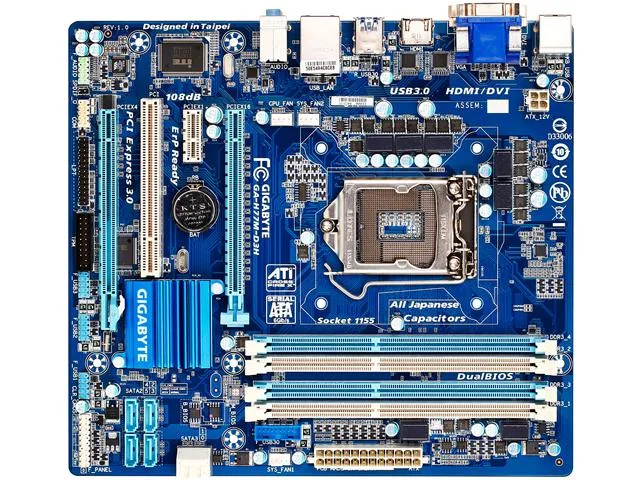 GIGABYTE GIGABYTE GA-H77M-D3H Intel motherboard — product photo