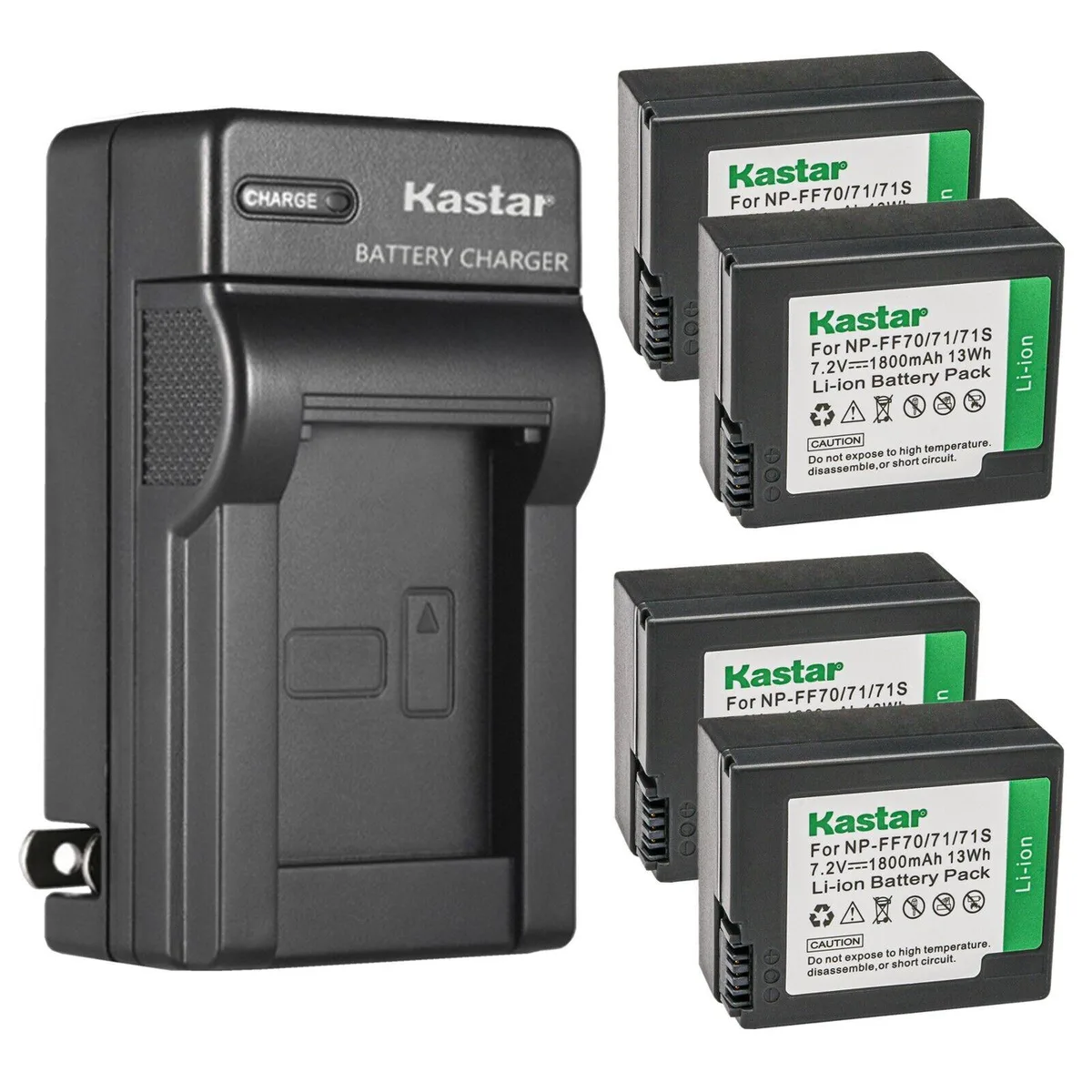 Kastar Kastar 4-Pack NP-FF70 Battery &amp; AC Wall Charger — product photo