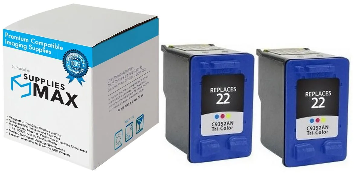 SuppliesMax SuppliesMax HP CC580FN Remanufactured Color Inkjet Cartridge 2-Pack 165 Pages — product photo