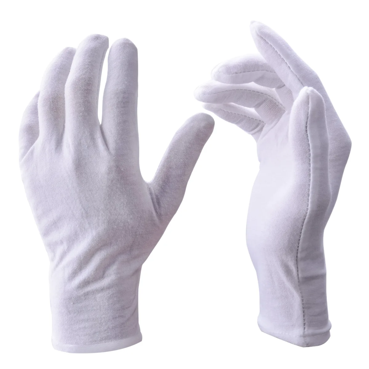  Zealor White Cotton Gloves Large 12 Pairs — product photo