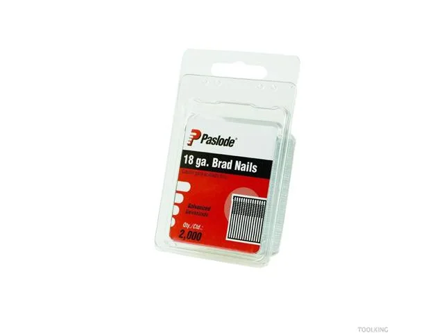 Box of 2000 galvanized 18 gauge brad nails in strips of 50