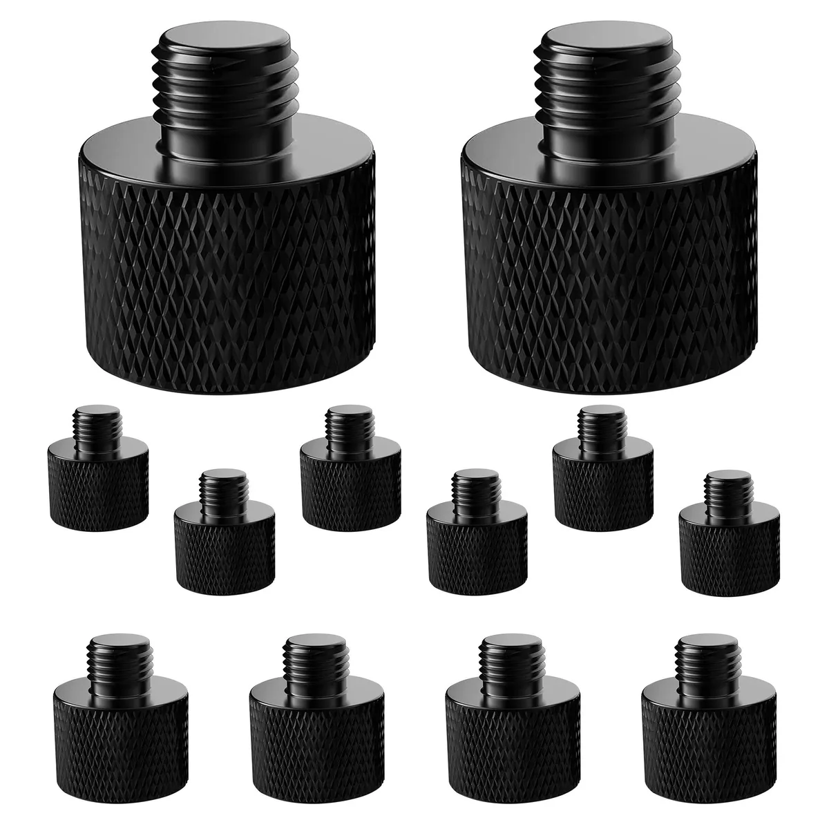5 Core 5 Core Mic Stand Adapter 12 Pieces 5/8 Female to 3/8 Male Black Aluminum MS ADP M BLK 5838 12PCS — product photo