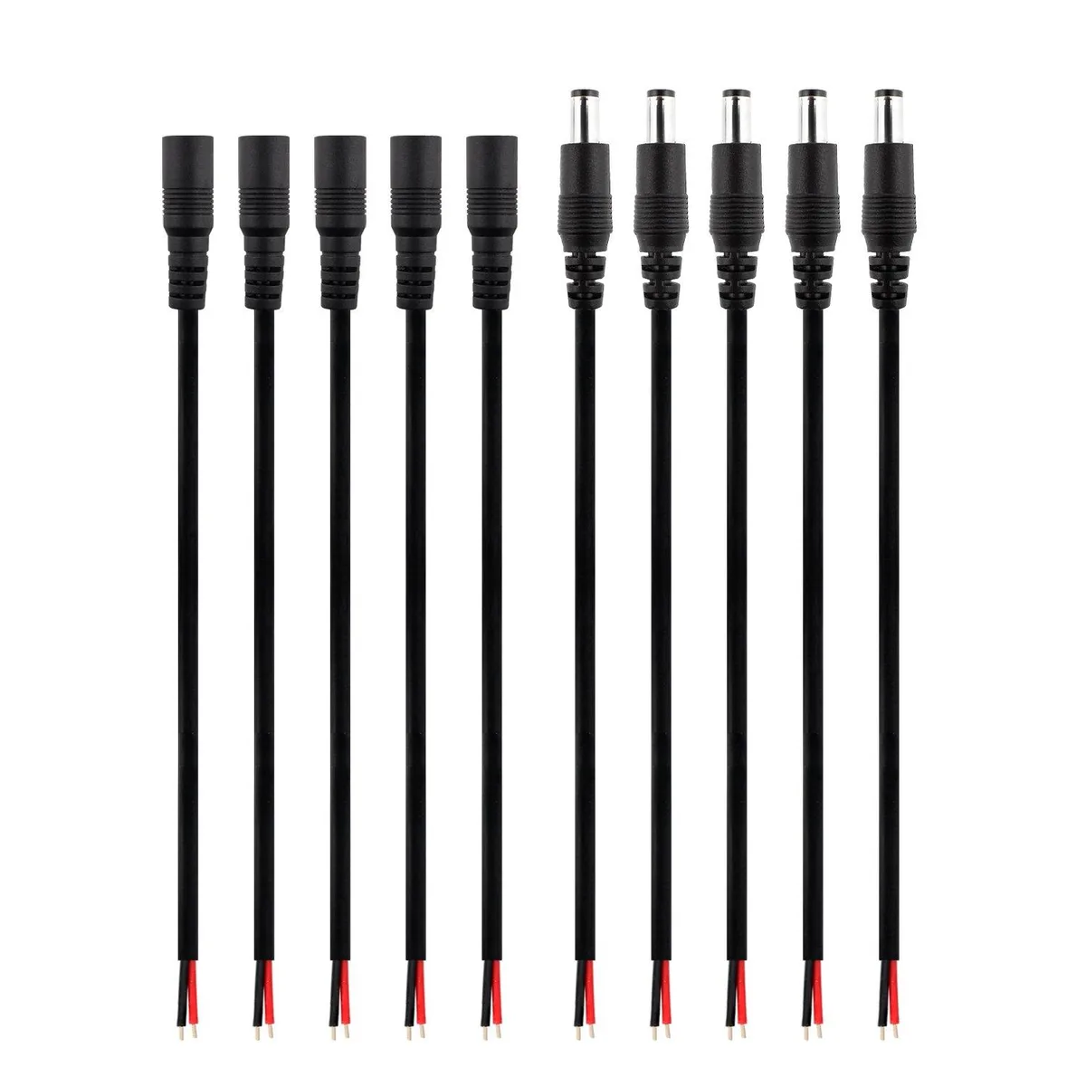 Sim&Nat 2.1 x 5.5 mm Barrel Pigtail Cable Pack of 10 — product photo