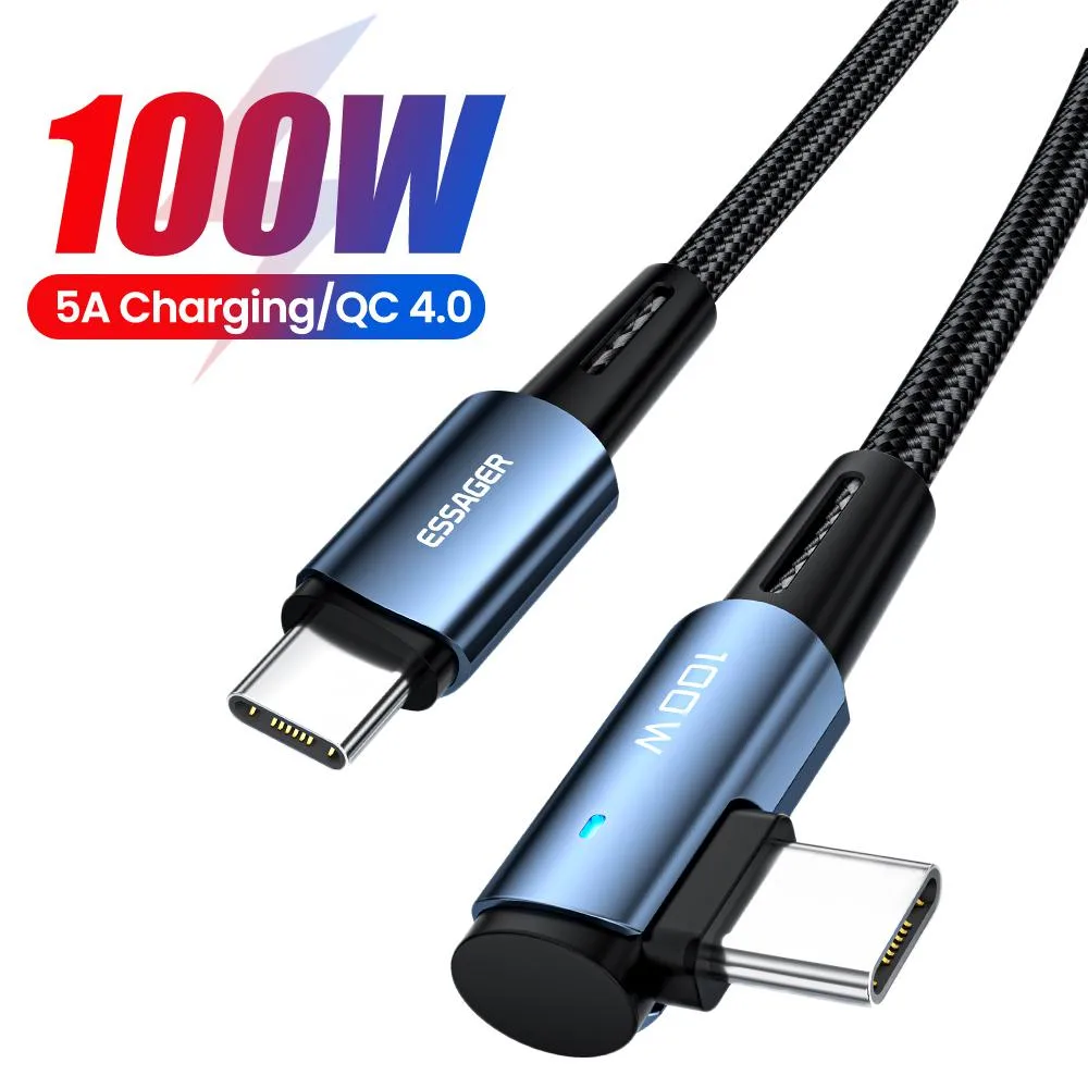 ESTONE ESTONE Essager CGL 100W USB-C Cable 90 Degree Blue 3.3ft — product photo