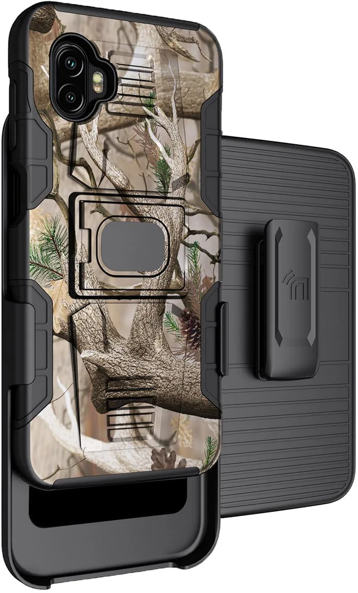 Nakedcellphone Nakedcellphone Magnetic Grip Ring Stand Case + Belt Clip for Samsung Galaxy XCover 6 Pro (2022, SM-G736) Camo — product photo