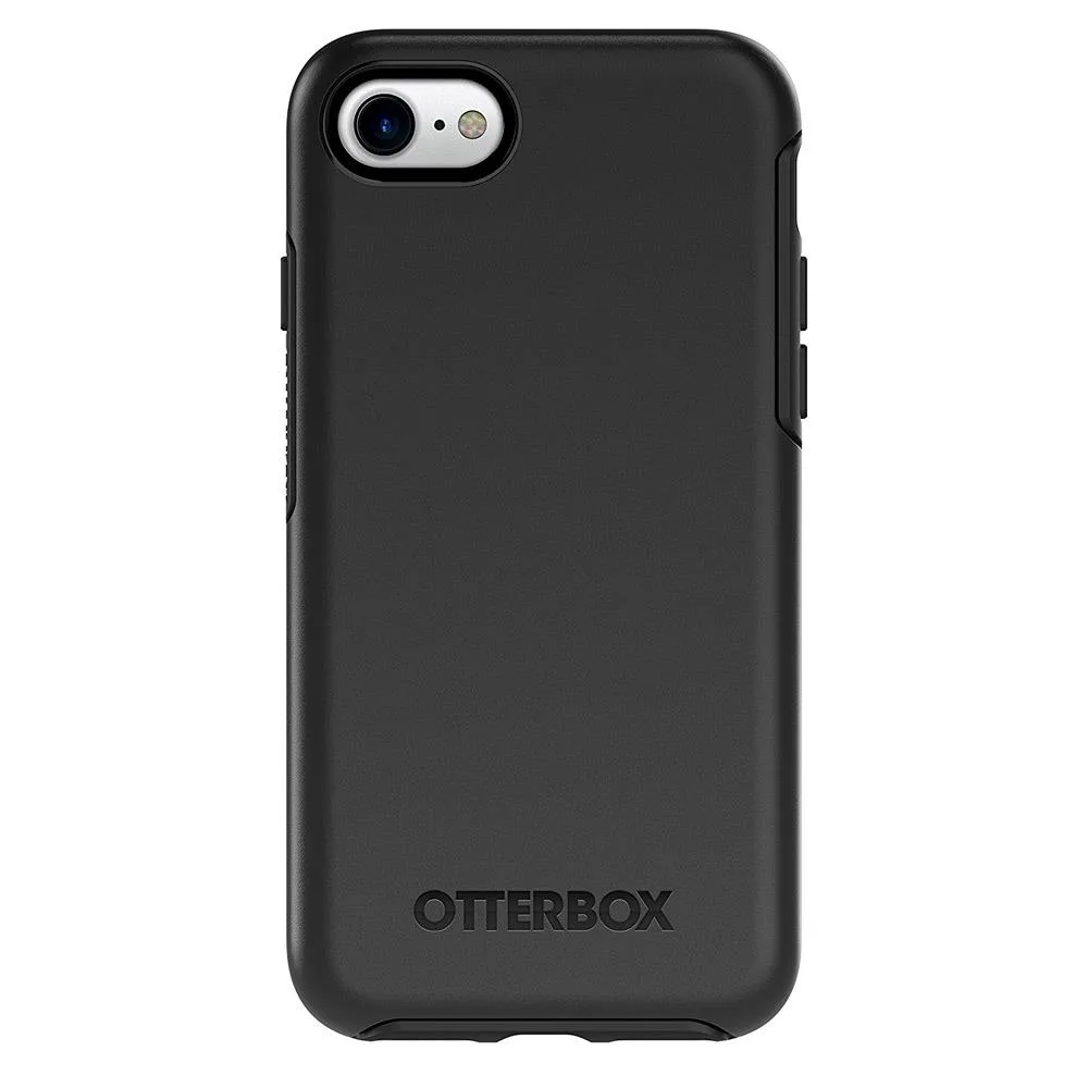 Black slim dual-material case for iPhone 8 and 7 with raised bezel
