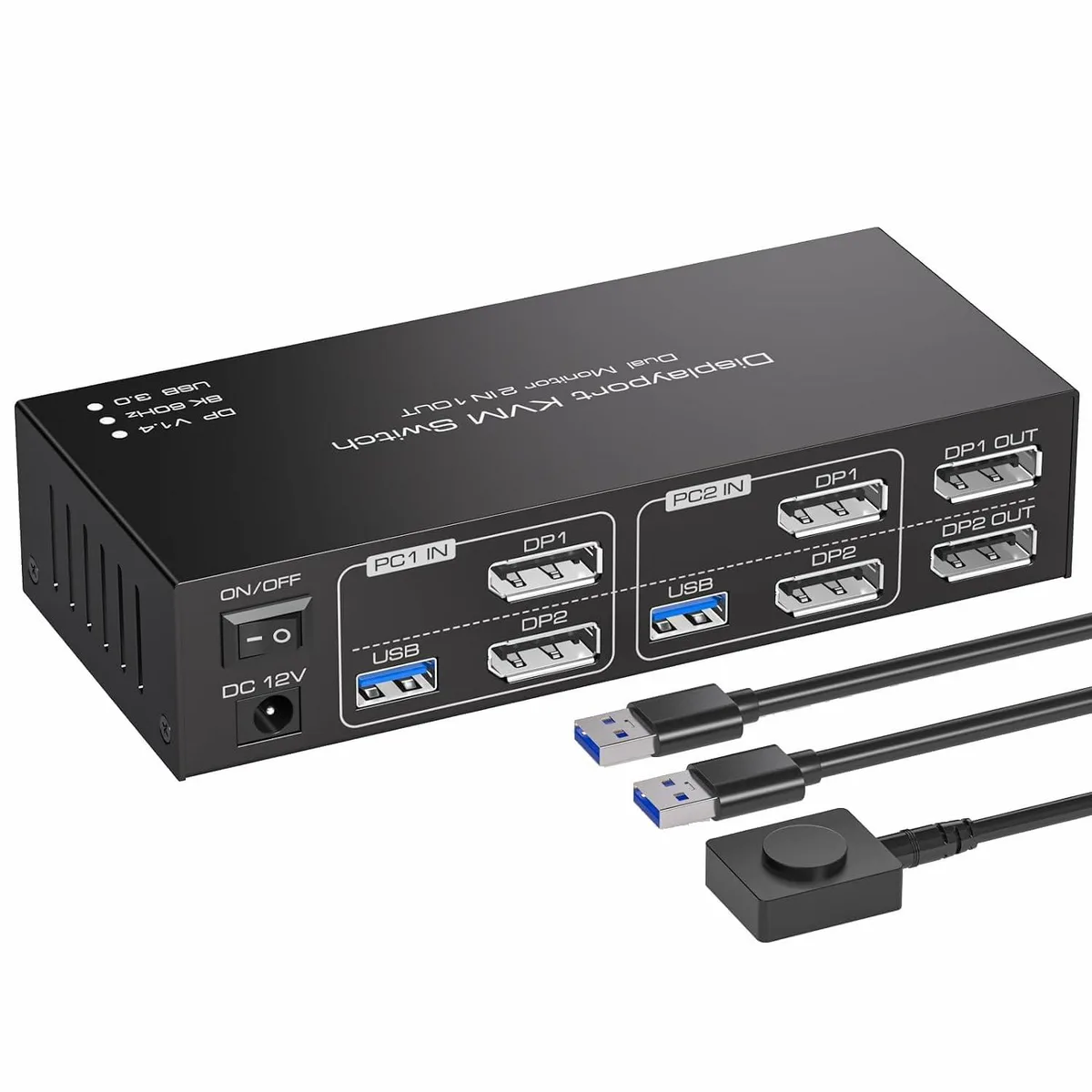 GCROWN GCROWN SW223 4K 144Hz Dual Monitor KVM Switch — product photo
