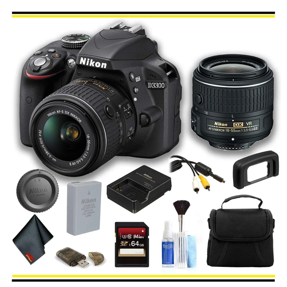 Nikon International Nikon D3300 DSLR Camera 18-55mm Lens Starter Bundle — product photo
