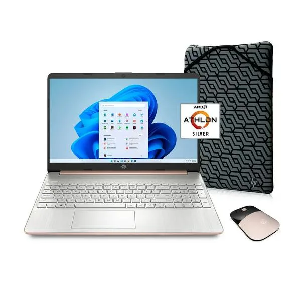 HP HP 15-ef1073wm laptop Athlon 3050 4GB 128GB Rose Gold — product photo